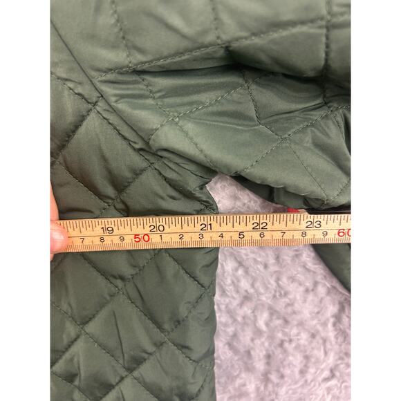 Lands’ End Green Quilted Jacket Women’s M Primaloft Lined Barn Coat - Picture 6 of 10